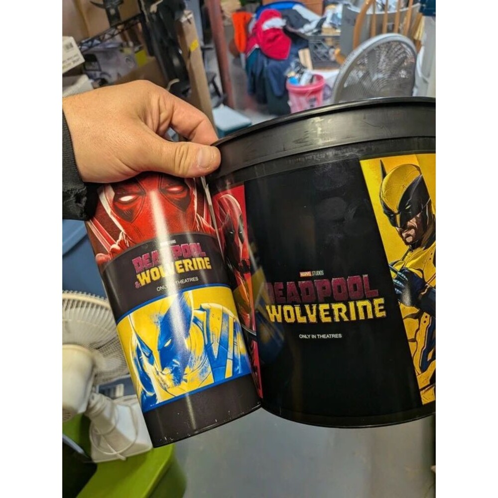 Deadpool and wolverine movie theater popcorn bucket And drink cup